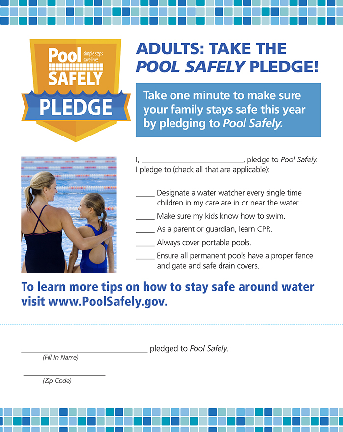 Adult pool safely pledge