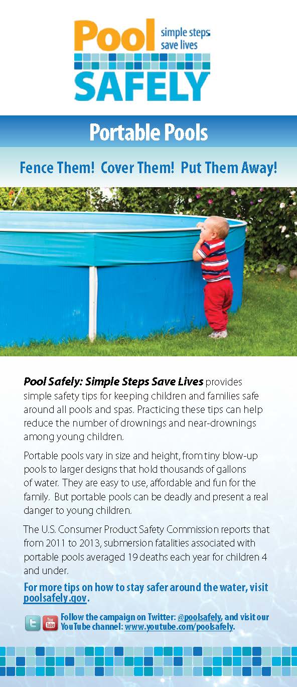 Educational Materials Catalog Pool Safely Portable Pool Tip Card