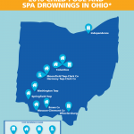 Ohio Map of 2016 child pool and spa drownings