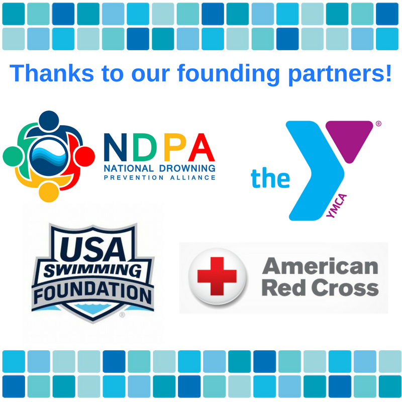 y.m.c.a. red cross u.s.a. swimming foundation and n.d.p.a. logos.