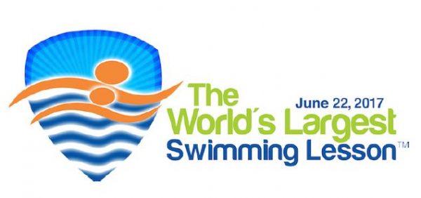 worlds largest swimming lesson logo.