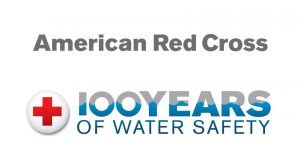 American Red Cross 100 years of water safety logo.