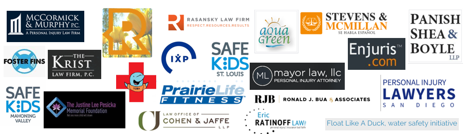 collage of logos from pool safely partners that came on in June.