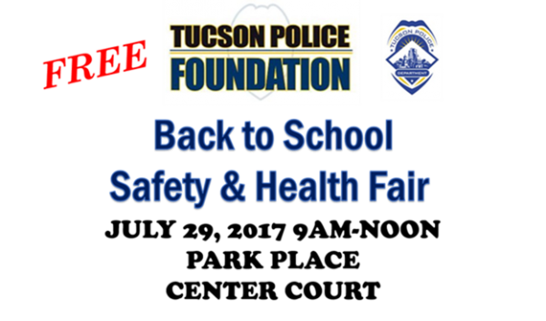 A sign stating Back to School Safety and Health Fair