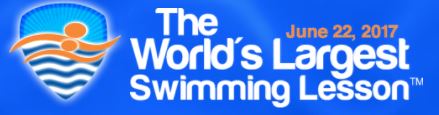 worlds largest swimming lesson logo.