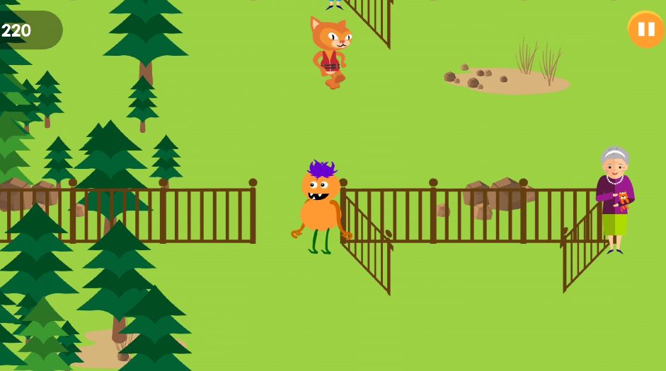 app game where character must go through appropriate gate.