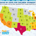 a map highlighting child deaths by state in 2019.