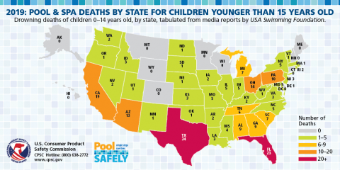 a map highlighting child deaths by state in 2019.