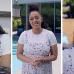 video stills of Tia Mowry in her Pool Safely video.
