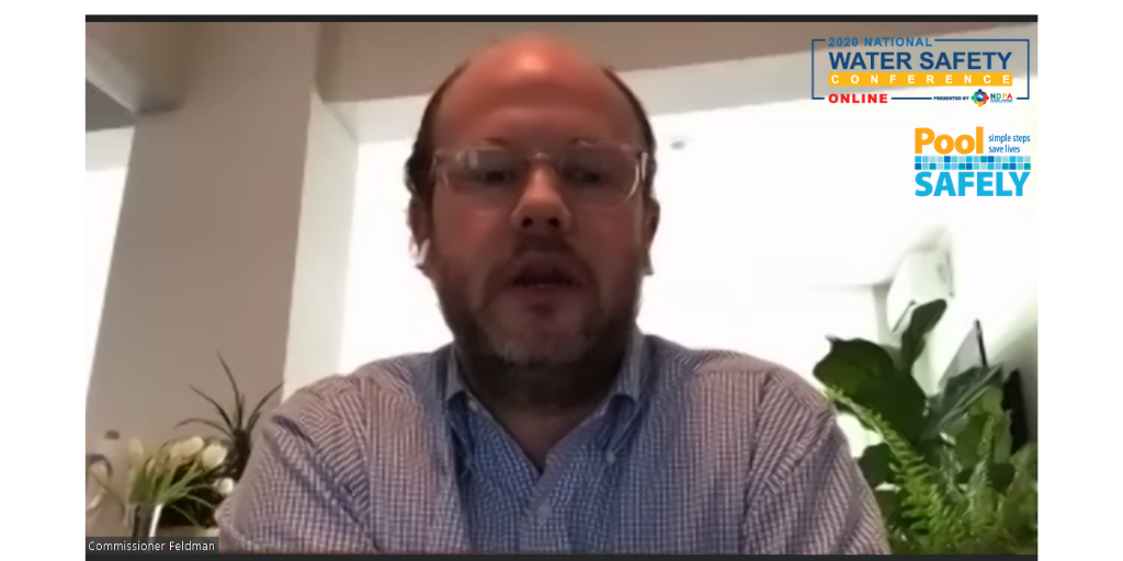 screenshot of a man talking on a video call.